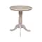 International Concepts Round 30 in Round Top Pedestal Table, 34.9 inH, Washed Gray Taupe, 30 W, 30 L, 35.1 in H, Wood K09-30RT-6B - alternate 3